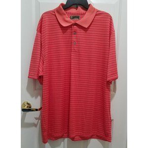 Mens Size XXL Orange stripped Golf Shirt